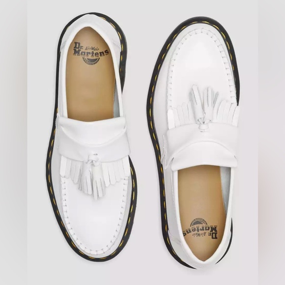 ❗️NEW Dr. Martens AirWair ADRIAN YELLOW STITCH LEATHER TASSEL LOAFERS Size 5 - Picture 4 of 15